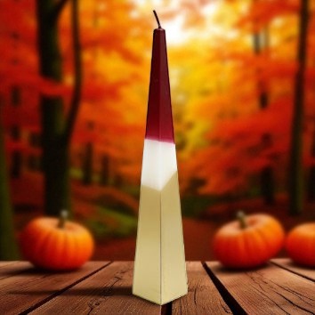 32cm Red and Gold Pyramid Candle