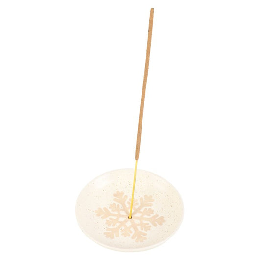 Snowflake Festive Incense Plate – Speckled Off-White Ash Catcher