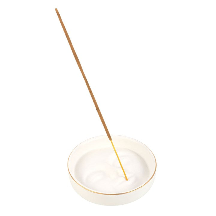 White Moon Face Incense Stick Holder – Calming Ceramic Décor