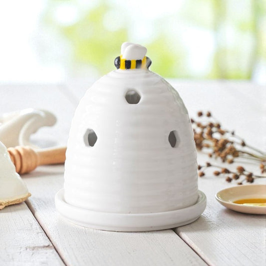 White Beehive Incense Cone Holder – Adorable Nature-Inspired Décor