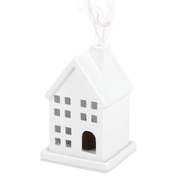 White House Incense Cone Holder – Timeless Ceramic Home Fragrance