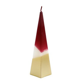 20cm Red and Gold Pyramid Candle – Contemporary Decorative Candle