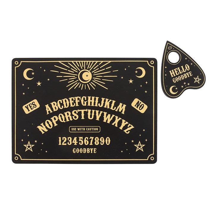 Celestial Talking Board Placemat & Coaster Set – Black & Gold
