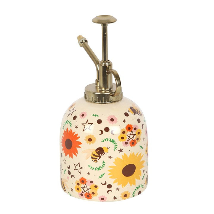 Summer Solstice Ceramic Plant Mister – Bee, Sunflower & Moon Design