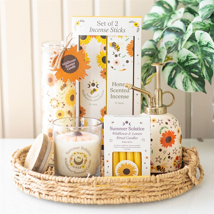 Summer Solstice Ceramic Plant Mister – Bee, Sunflower & Moon Design