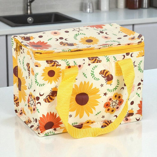 Summer Solstice Lunch Bag – Sunflowers, Bees & Moon Phases