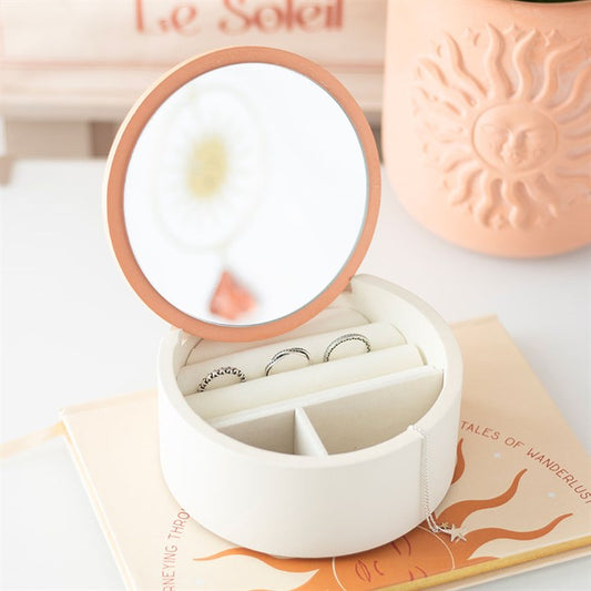 White Sun Design Jewellery Box – With Mirror & Storage