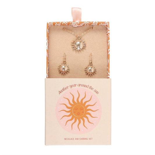 Another Year Around the Sun – Sun Necklace & Earring Gift Set