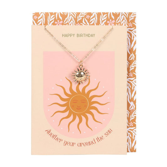 ‘Another Year Around the Sun’ Stainless Steel Necklace & Greeting Card Set