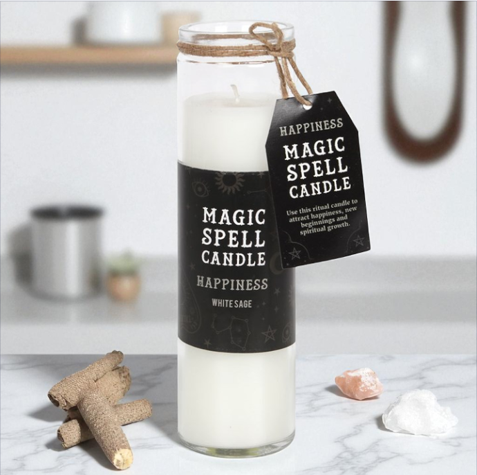 White Sage 'Happiness' Spell Tube Candle – Promote Balance & Positivity