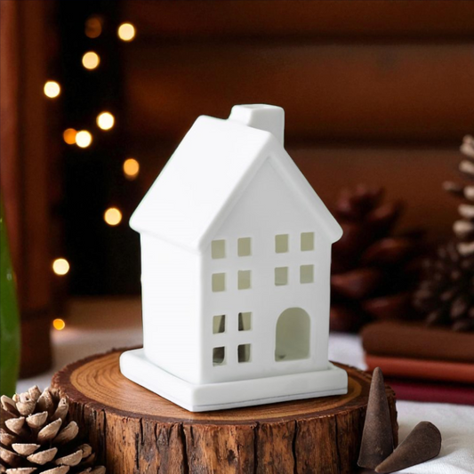 White House Incense Cone Holder – Timeless Ceramic Home Fragrance