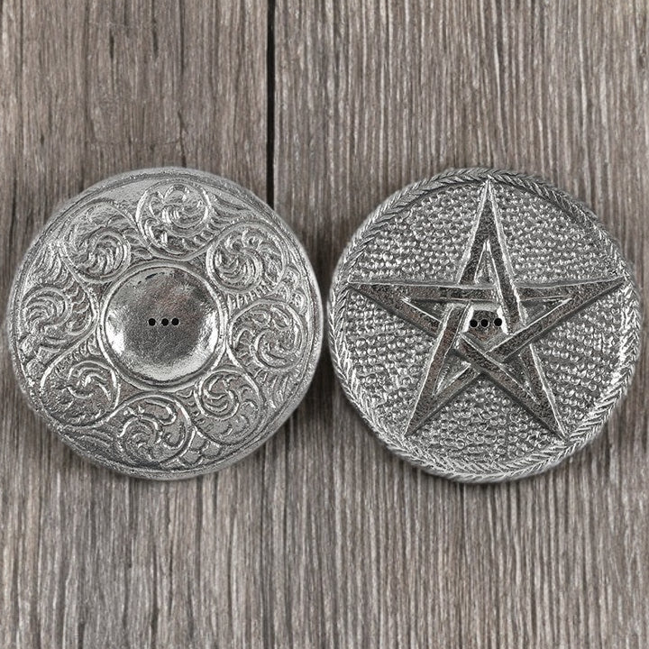 10cm Silver Pentagram Incense Holder – Sticks & Cones