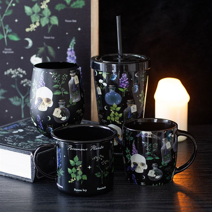 Poisonous Plants Black Enamel-Style Mug – 500ml