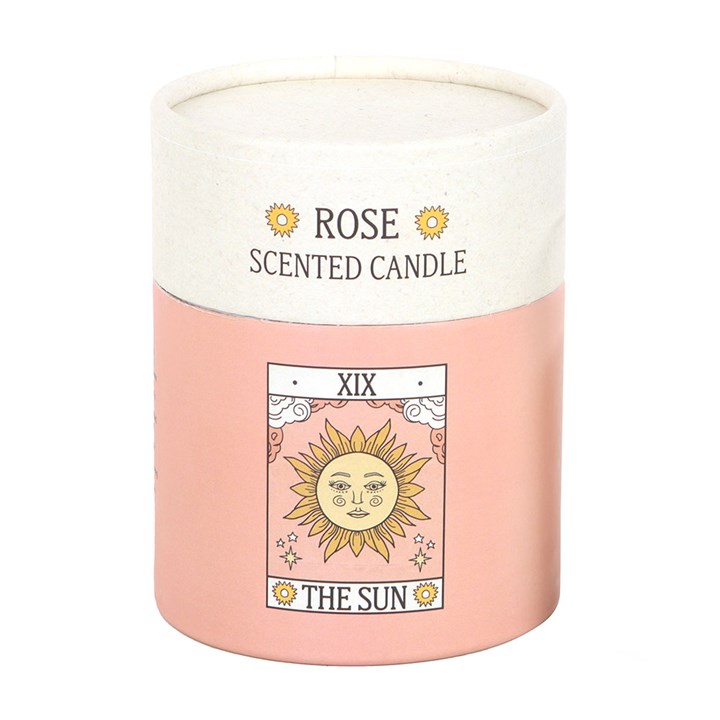 The Sun Tarot Card Rose-Scented Candle – Mystical Décor