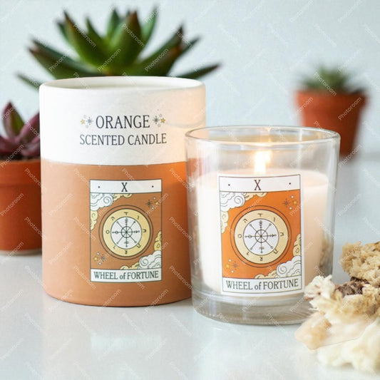 Wheel of Fortune Tarot Candle – Orange Scented