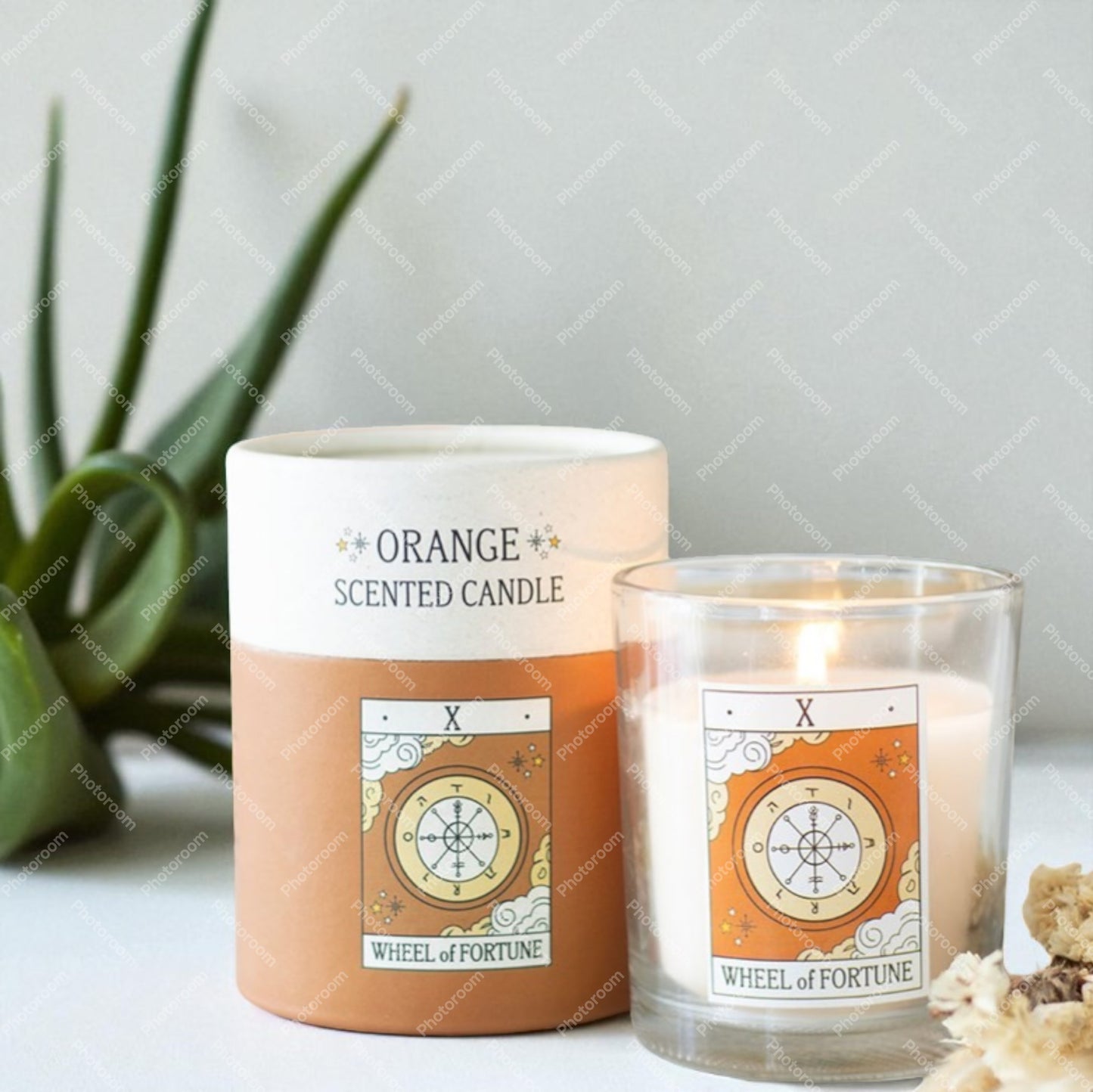 Wheel of Fortune Tarot Candle – Orange Scented