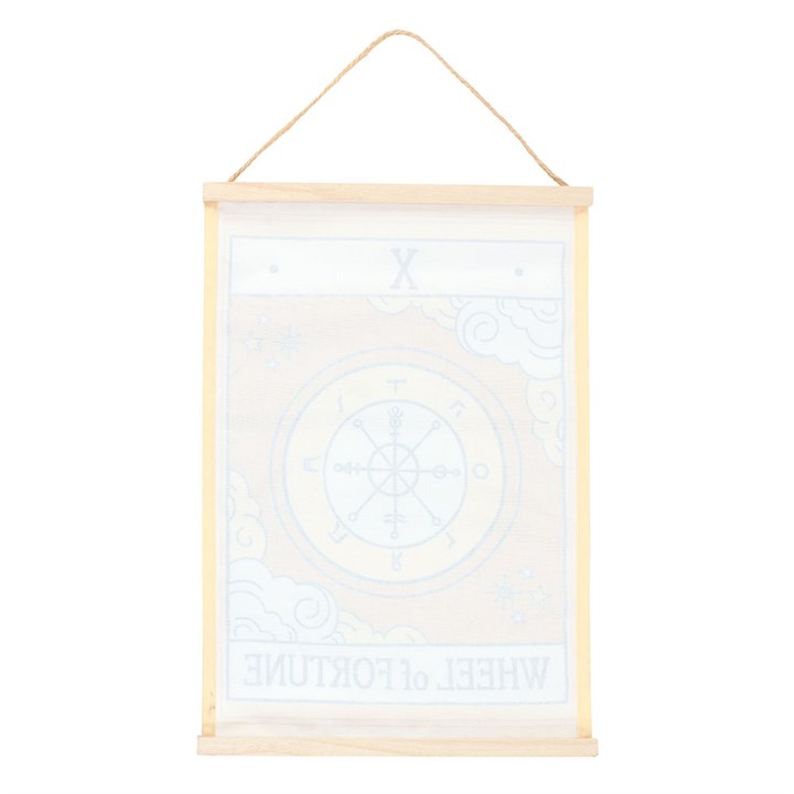 Wheel of Fortune Tarot Card Fabric Wall Hanging – Celestial Décor