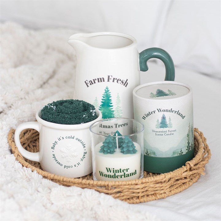 Winter Wonderland Candle with Tree Scene – Cosy Festive Glow