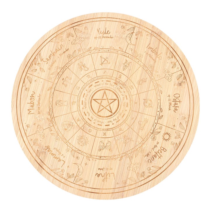 Wheel of the Year Engraved Wooden Serving Board