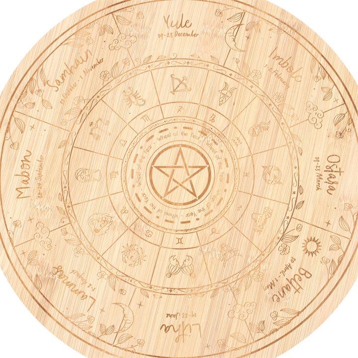 Wheel of the Year Engraved Wooden Serving Board