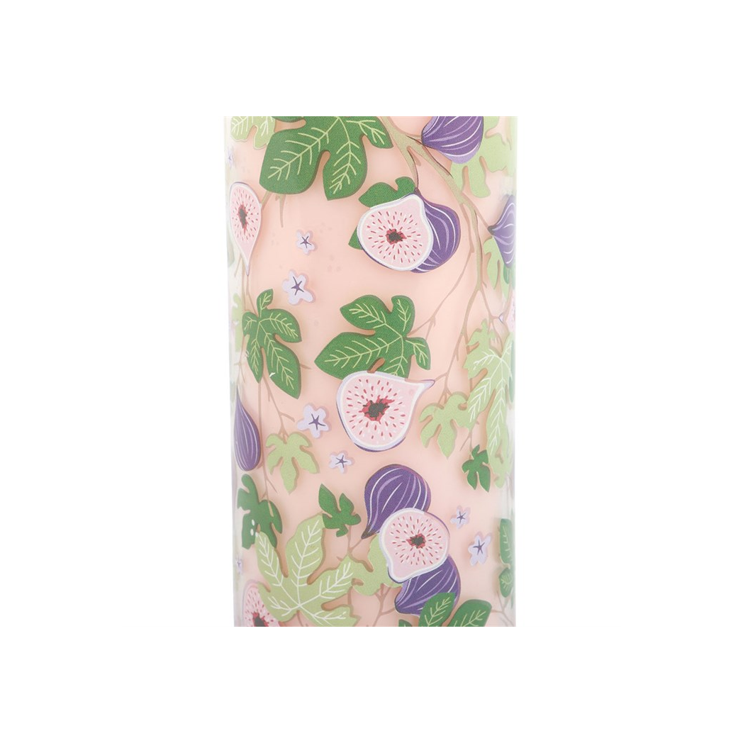 Fig decorated Tube candle on a white background