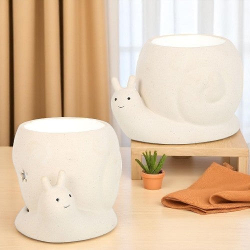 🐌 Snail Oil Burner – Contemporary Stone Finish