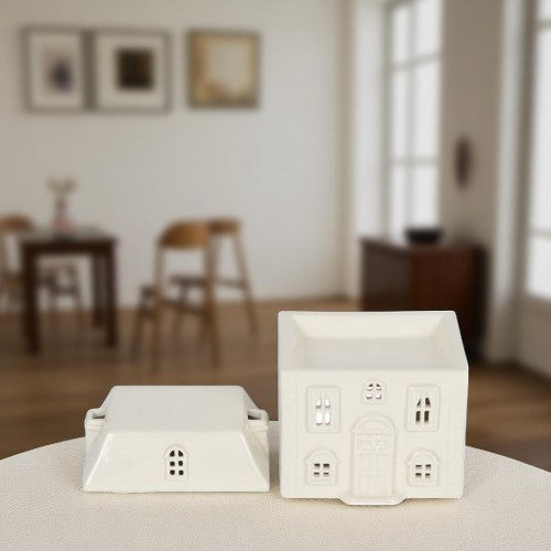 White Ceramic House Oil Burner