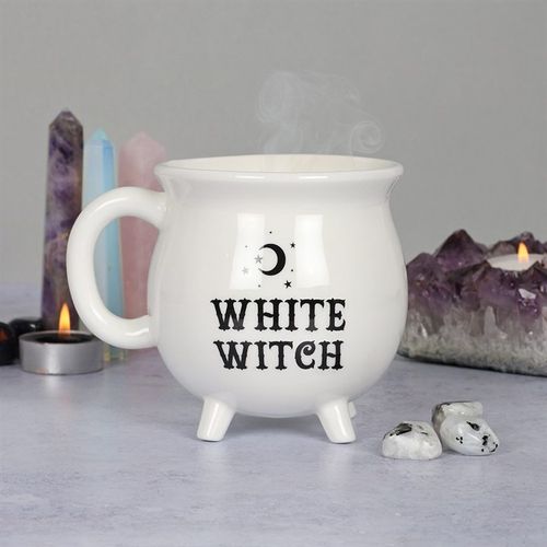 White Witch Cauldron Mug – Magical Ceramic Mug with Gift Box