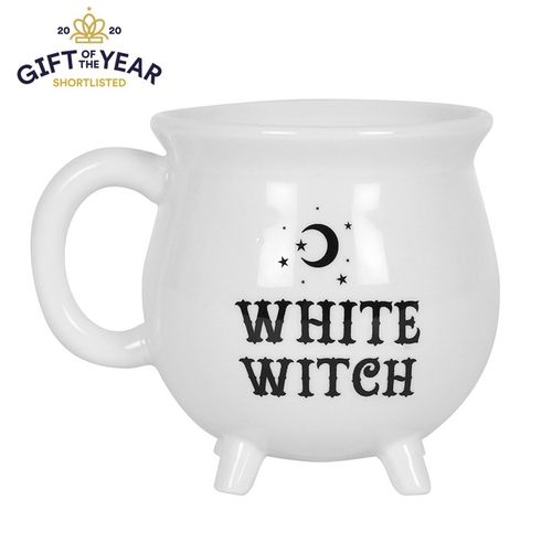 White Witch Cauldron Mug – Magical Ceramic Mug with Gift Box