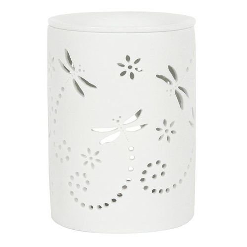 🌿 White Ceramic Dragonfly Oil Burner – Elegant & Nature-Inspired Fragrance Accessory