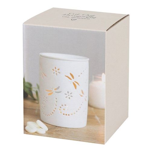 🌿 White Ceramic Dragonfly Oil Burner – Elegant & Nature-Inspired Fragrance Accessory