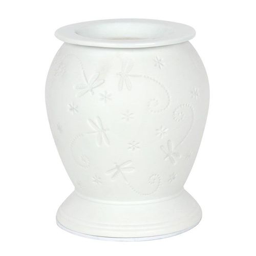 Dragonfly White Ceramic Electric Burner and Wax Warmer