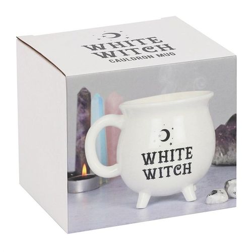 White Witch Cauldron Mug – Magical Ceramic Mug with Gift Box