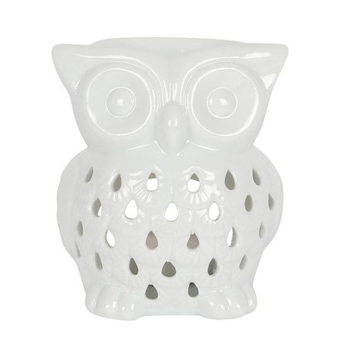 White Ceramic Owl Oil Burner – Soothing Scent, Whimsical Style