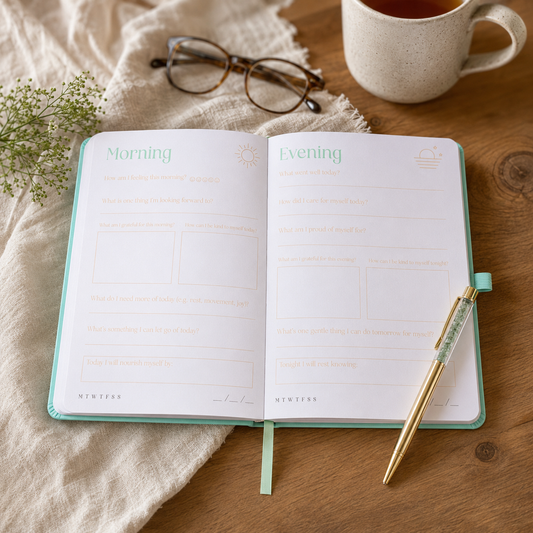 A5 Wellness Journal with Aventurine Pen