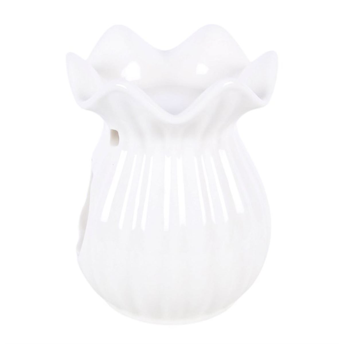 White pleated oil burner on a white background