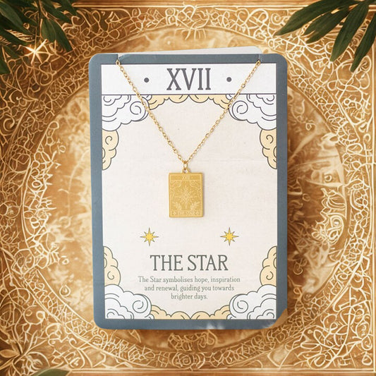The Star Vintage Tarot Necklace on Greeting Card