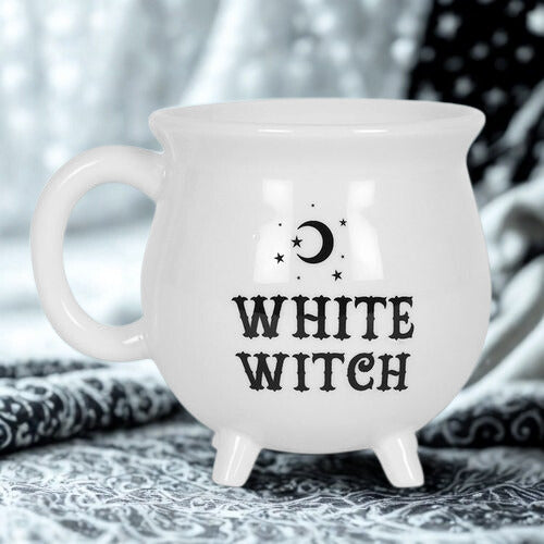 White Witch Cauldron Mug – Magical Ceramic Mug with Gift Box