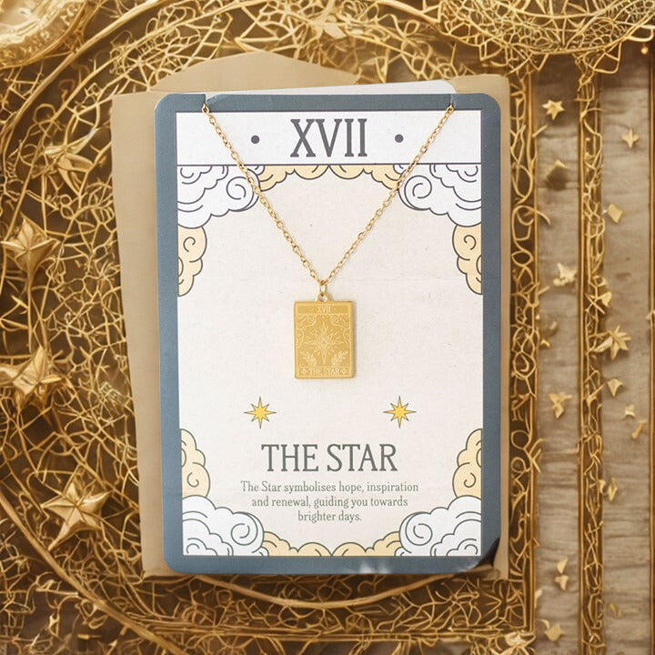 The Star Vintage Tarot Necklace on Greeting Card