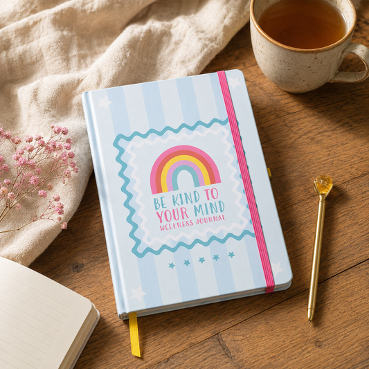 Be Kind to Your Mind A5 Wellness Journal with Citrine Pen
