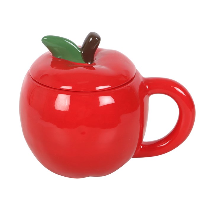 Apple-Shaped Ceramic Mug with Lid – Fun & Quirky Gift for Teachers and Foodies