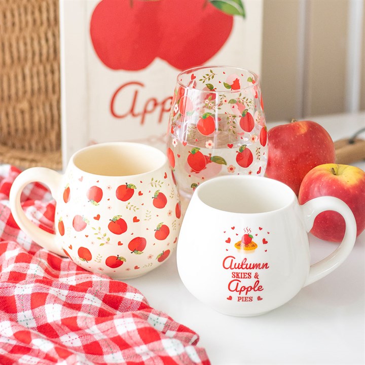 Apple Print Stemless Glass – Stylish Drinkware for Juice, Cider & More