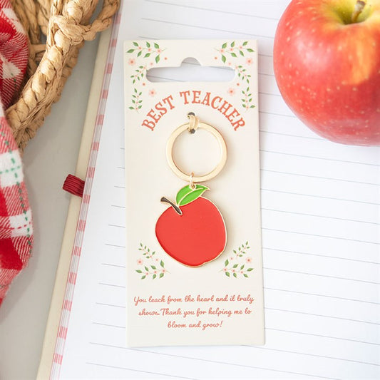 Apple-Shaped Enamel Teacher Keyring – A Sweet Thank You Gift