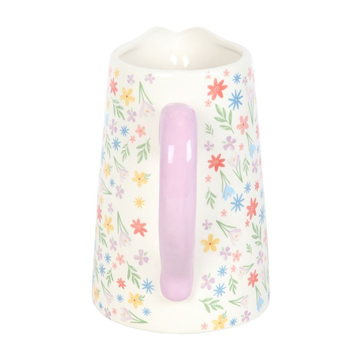 Rainbow Bloom Ceramic Flower Jug – Spring Floral Design