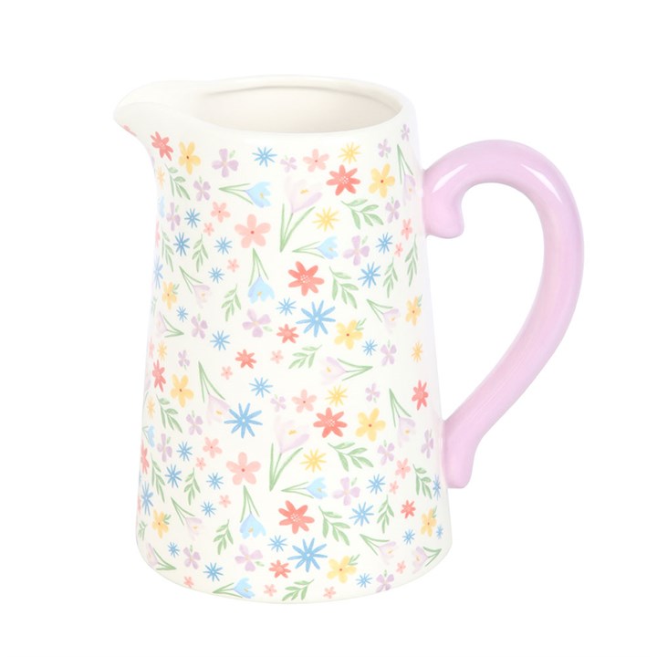 Rainbow Bloom Ceramic Flower Jug – Spring Floral Design