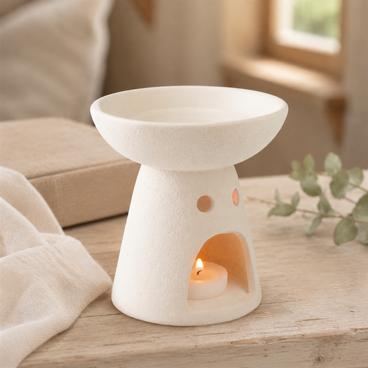 White Pedestal Oil Burner