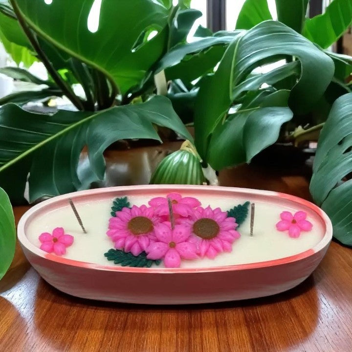🕯️ Cherry Ripple – Artisan Statement Candle (One-of-a-Kind)