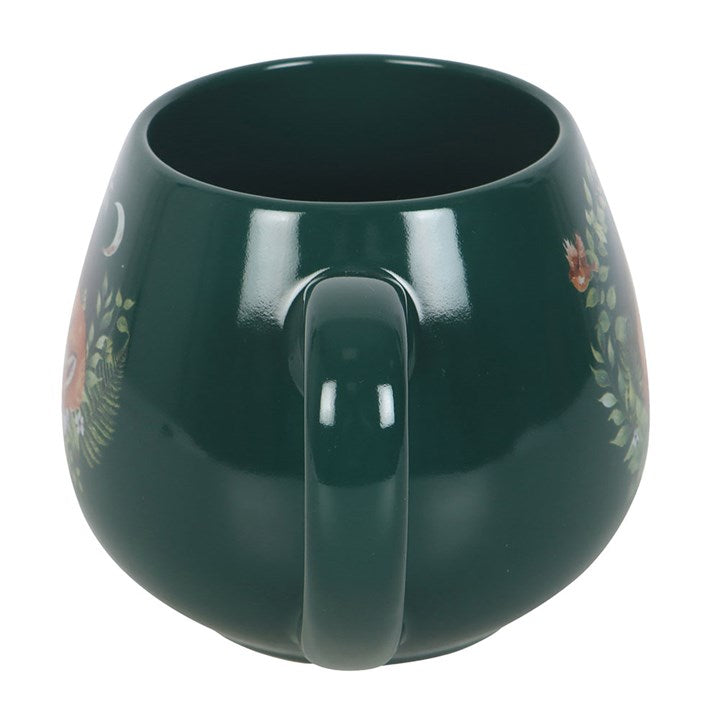 Green Sleeping Fox Rounded Mug - 500ml