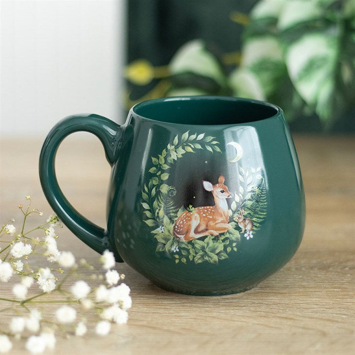 Woodland Fawn & Bunny Ceramic Mug – 500ml