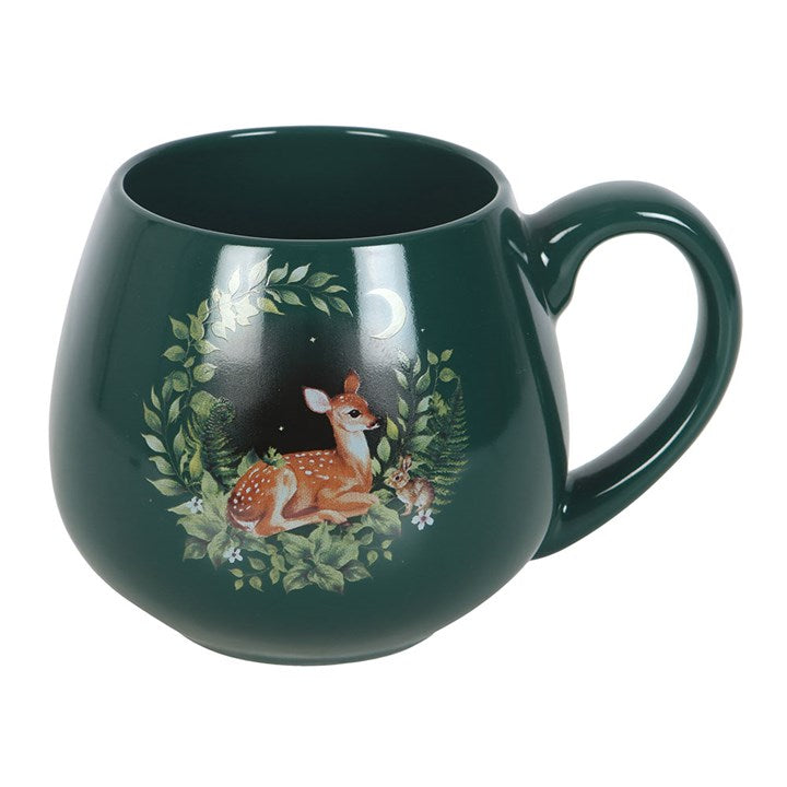Woodland Fawn & Bunny Ceramic Mug – 500ml